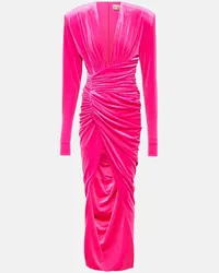 Alexandre Vauthier Midikleid aus Samt Pink