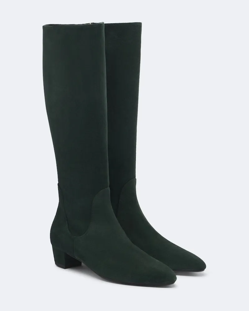 aeyde Stiefel Yana aus Veloursleder Grün