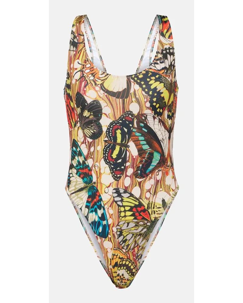 Jean Paul Gaultier Bedruckter Badeanzug Papillon Multicolor