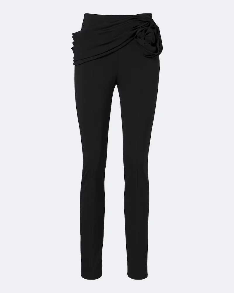 Carolina Herrera New York Verzierte Leggings aus einem Wollgemisch Schwarz