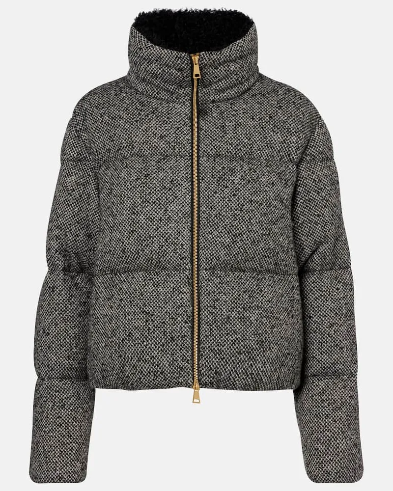 Moncler Daunenjacke Careil aus Bouclé Weiß