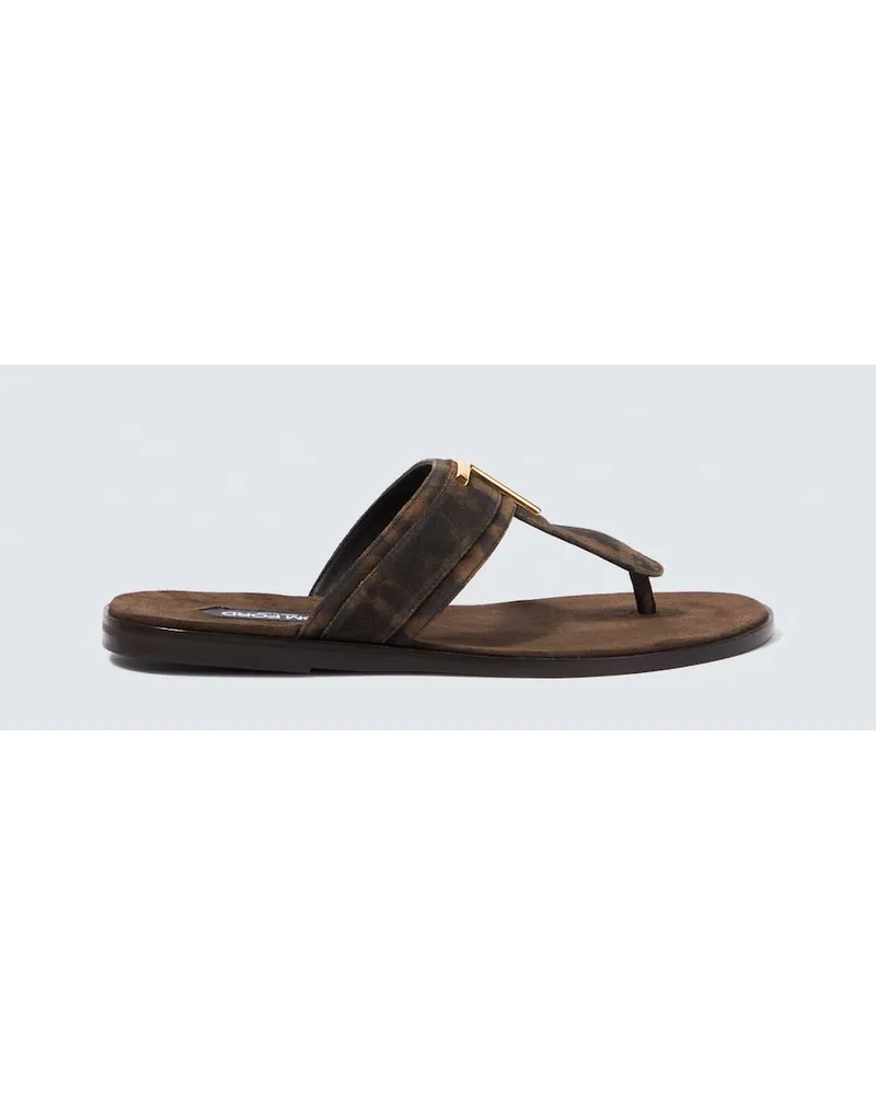 Tom Ford Sandalen Brighton aus Veloursleder Multicolor
