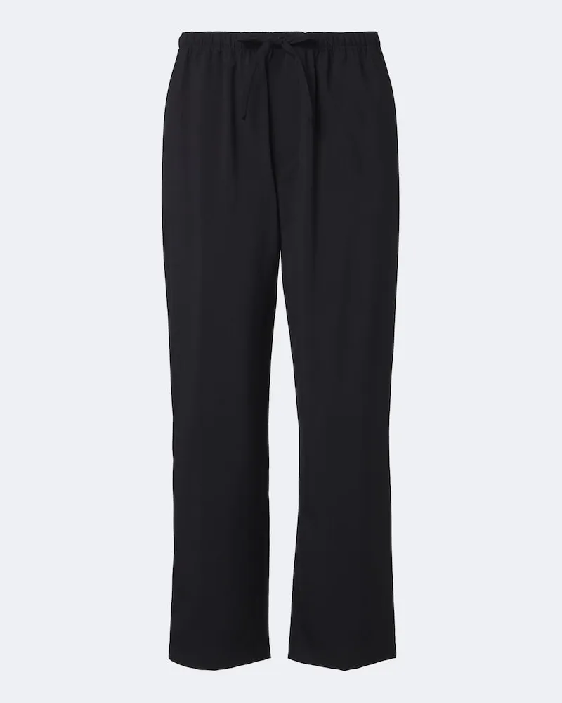 Frame Denim Gerade Hose aus Wolle Schwarz