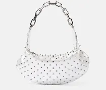 Verzierte Schultertasche Le 54 aus Metallic-Leder