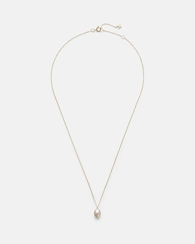 MATEO Halskette aus 14kt Gelbgold mit Diamant und Süßwasserperle Gold