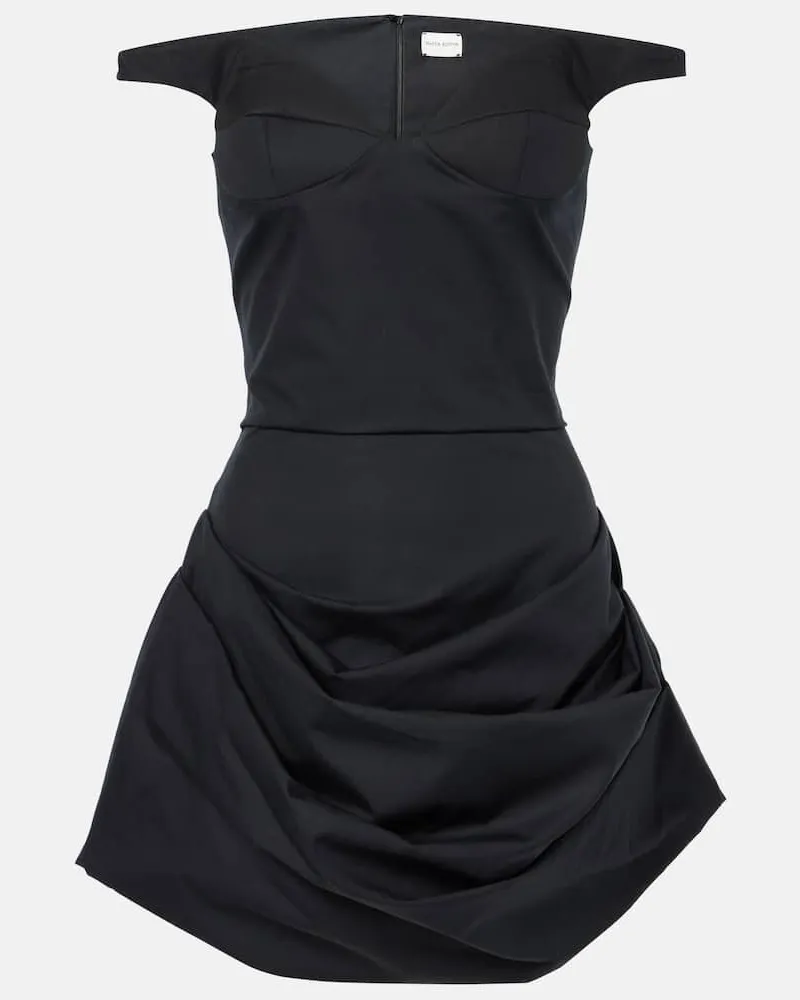 Magda Butrym Off-Shoulder-Minikleid aus Baumwolle Schwarz