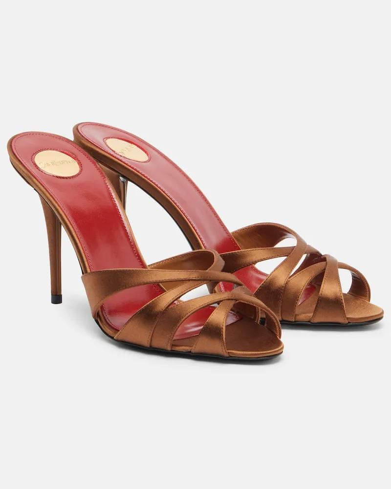 Saint Laurent Sandalen Chandelle 95 aus Satin Braun