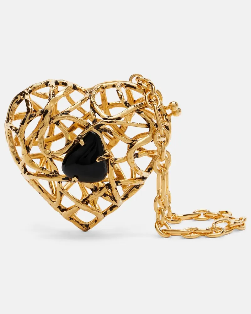 Saint Laurent Clutch Heart Gold