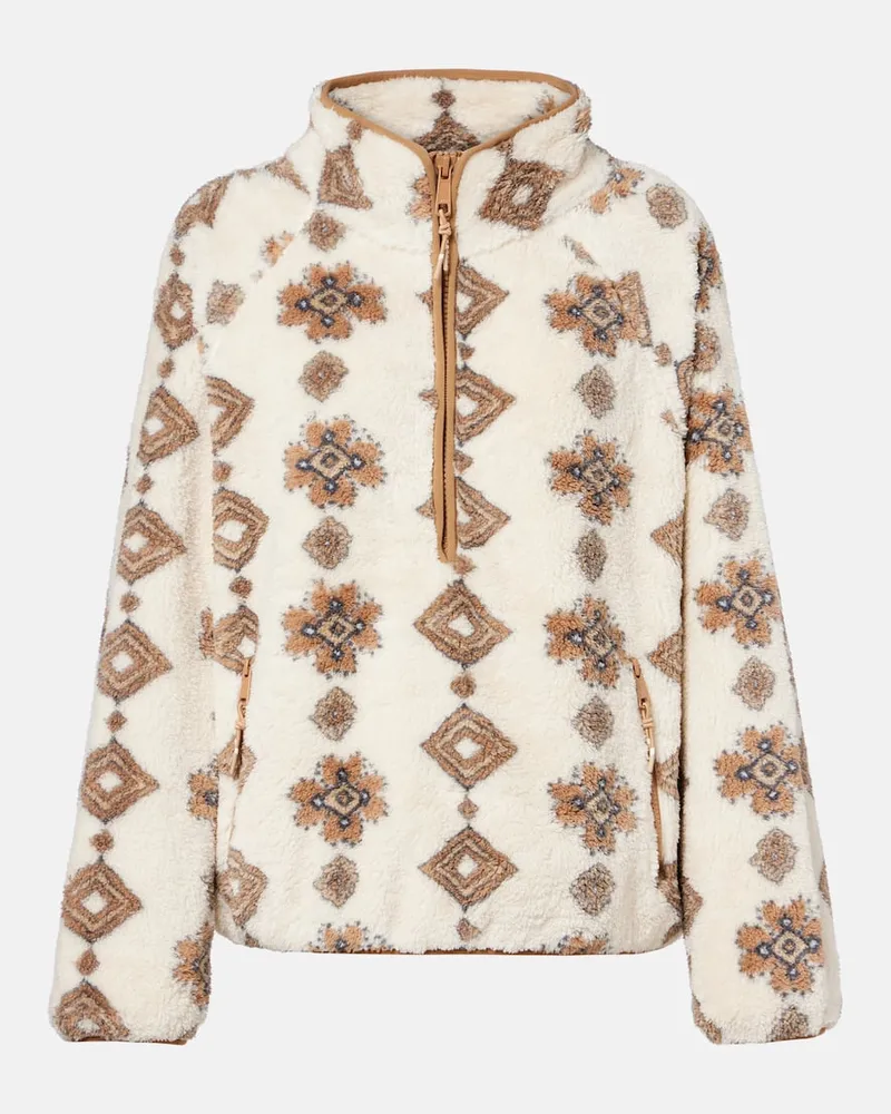The Upside Bedruckte Jacke Harlow aus Teddyfleece Beige