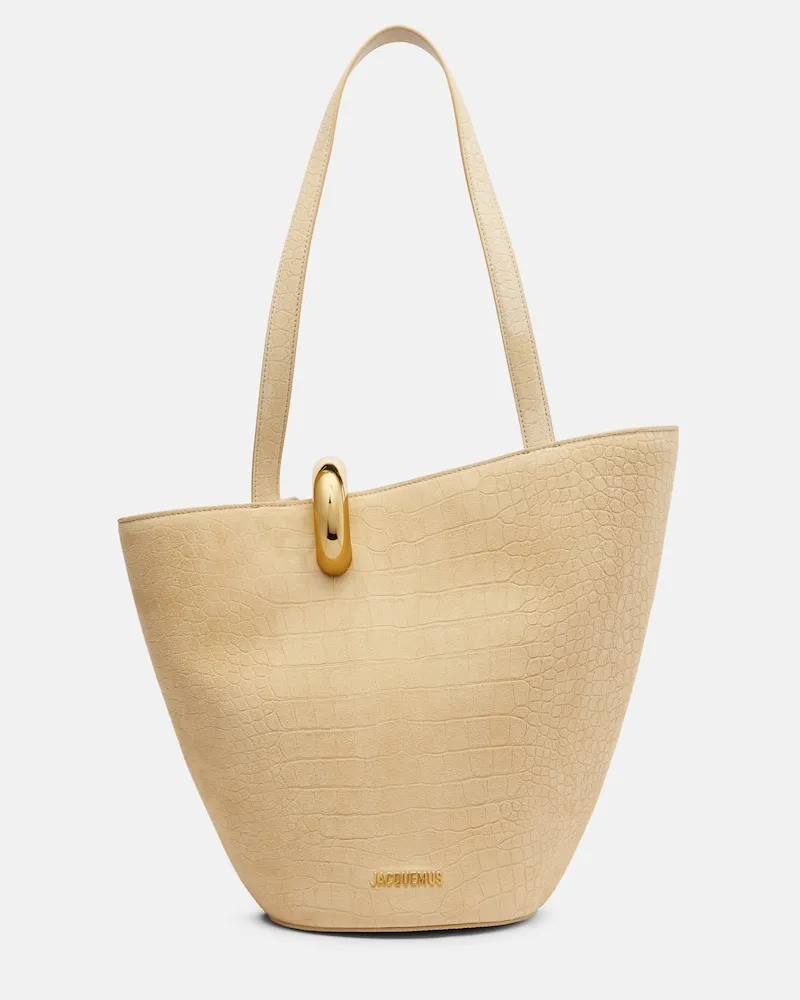 Jacquemus Tote Bag Le Bambola aus Veloursleder Beige