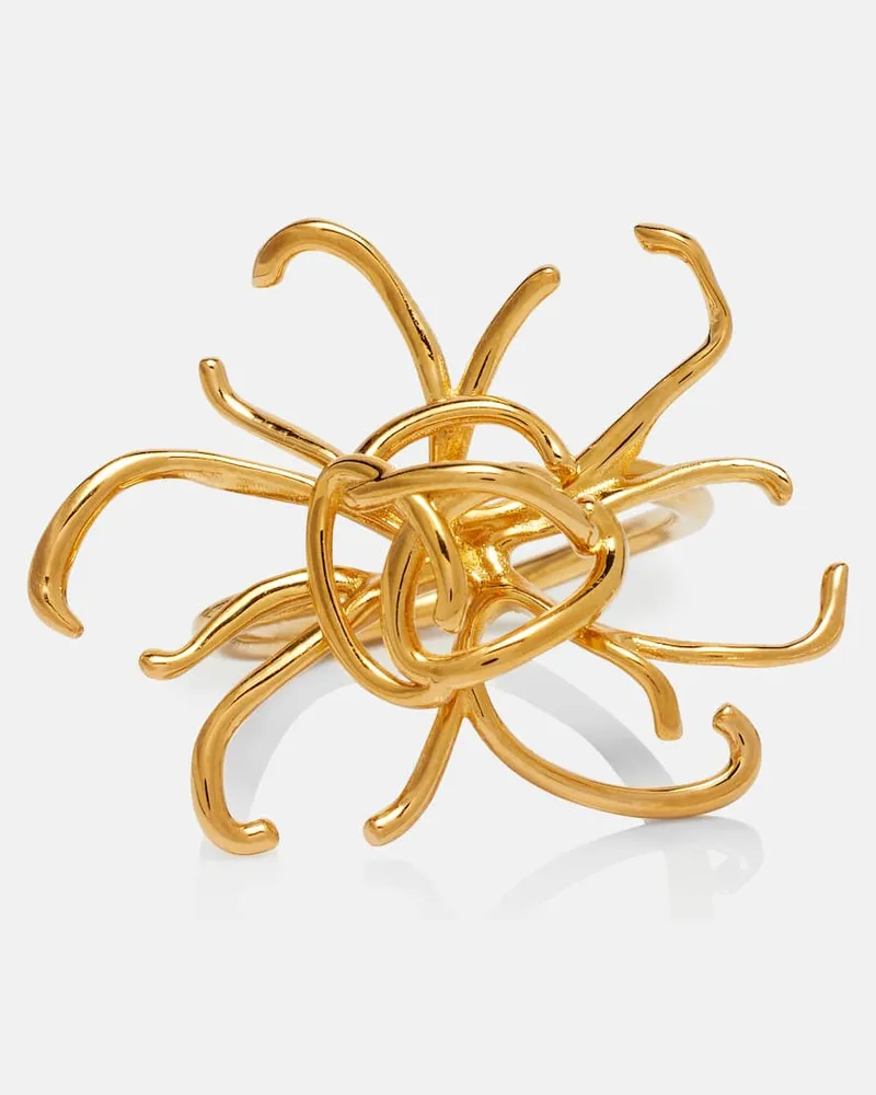 Oscar de la Renta Ring Threaded Flower Gold