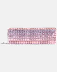 Amina Muaddi Verzierte Clutch Super Amini Paloma Pink