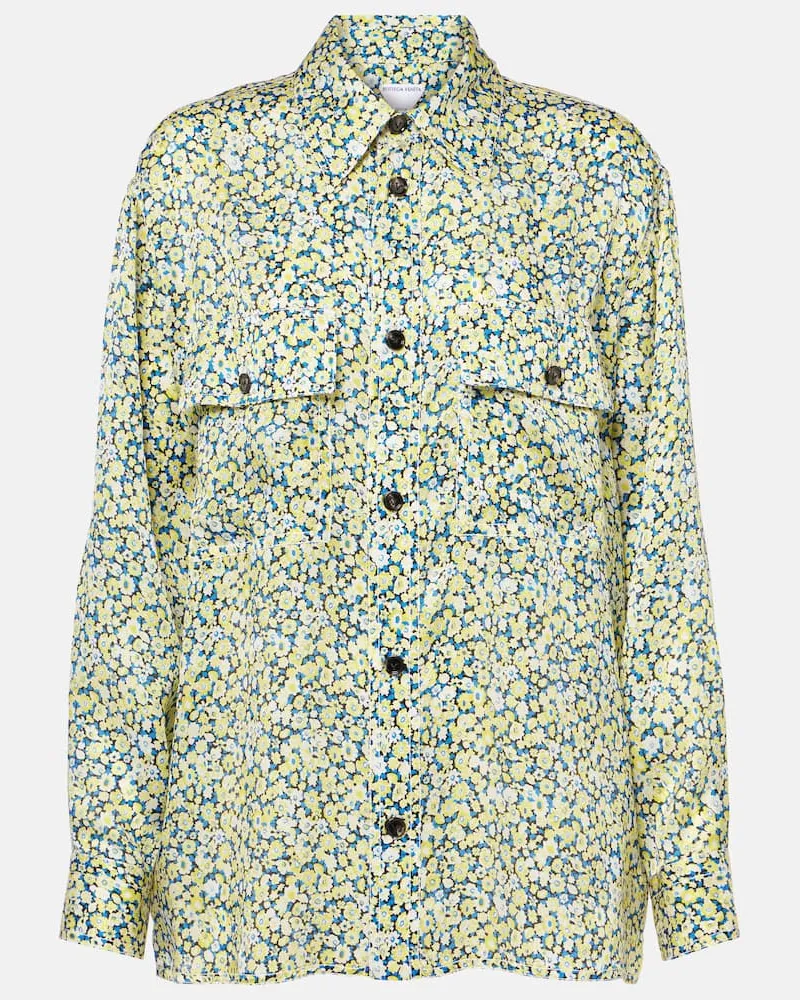 Bottega Veneta Hemd aus Seiden-Charmeuse Multicolor