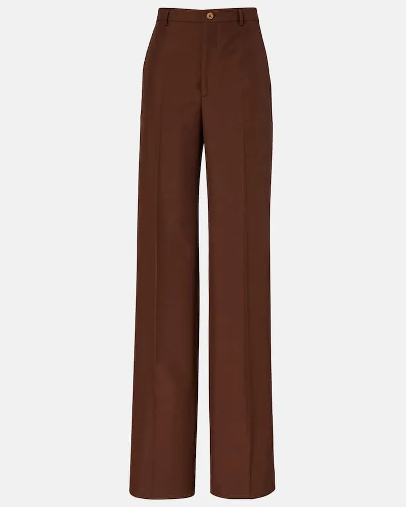 Gucci Gerade High-Rise-Hose Braun