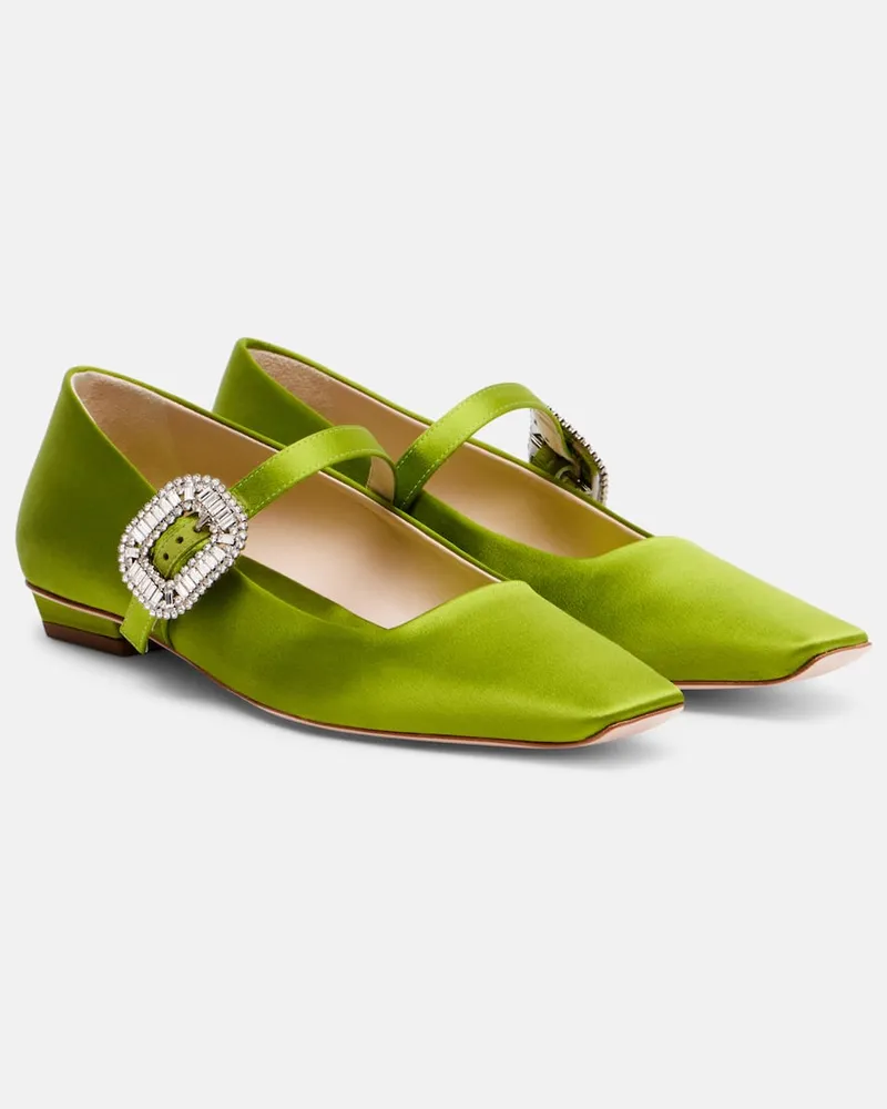 Roger Vivier Mary-Jane-Ballerinas Belle Vivier 25 aus Satin Grün