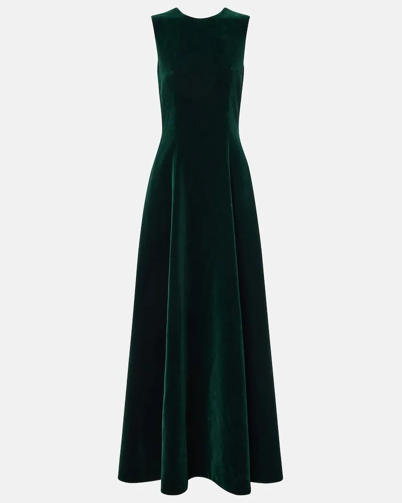 EMILIA WICKSTEAD Robe Nodin aus Velours Grün