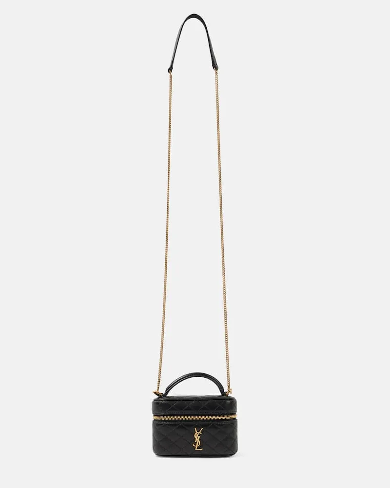 Saint Laurent Schultertasche Gaby Micro aus Leder Schwarz