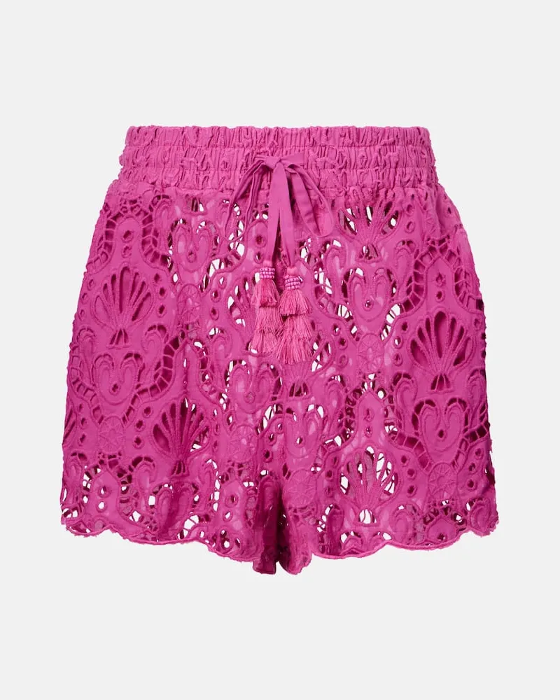 FARM Rio Shorts aus Baumwollspitze Pink