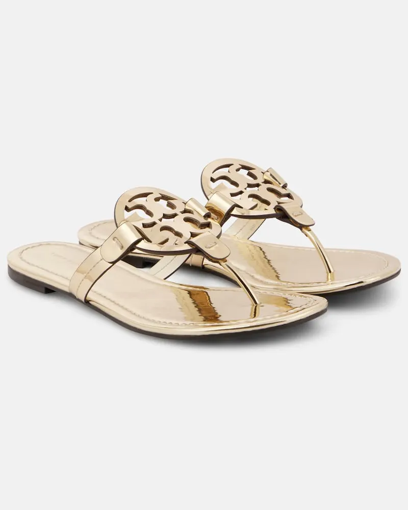 Tory Burch Sandalen Miller aus Metallic-Leder Gold