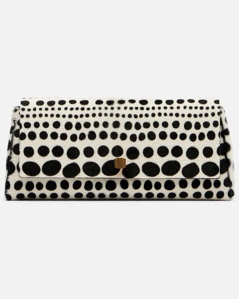 KHAITE Clutch Audrey aus Kalbshaar Weiß
