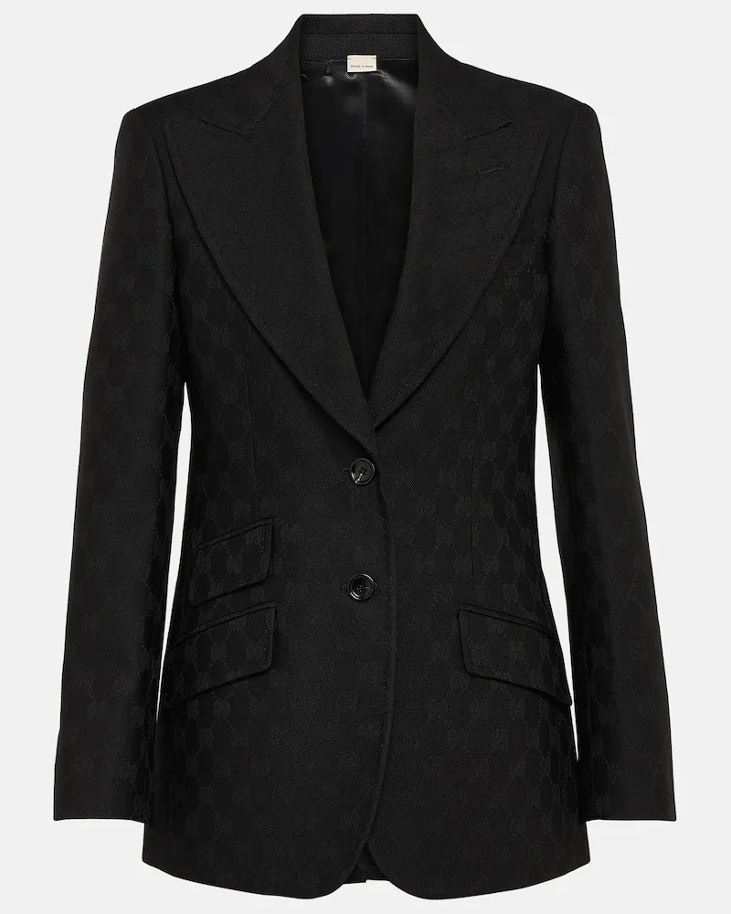 Gucci Blazer GG aus Wolle Schwarz