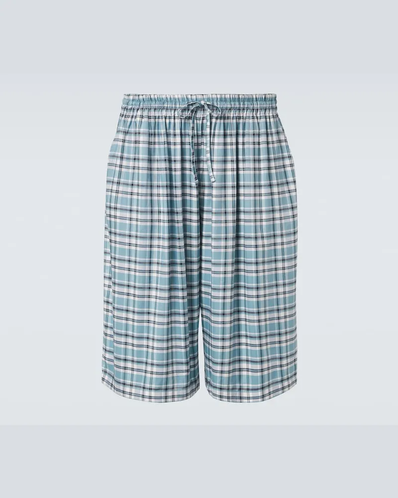 Acne Studios Shorts aus Flanell Blau
