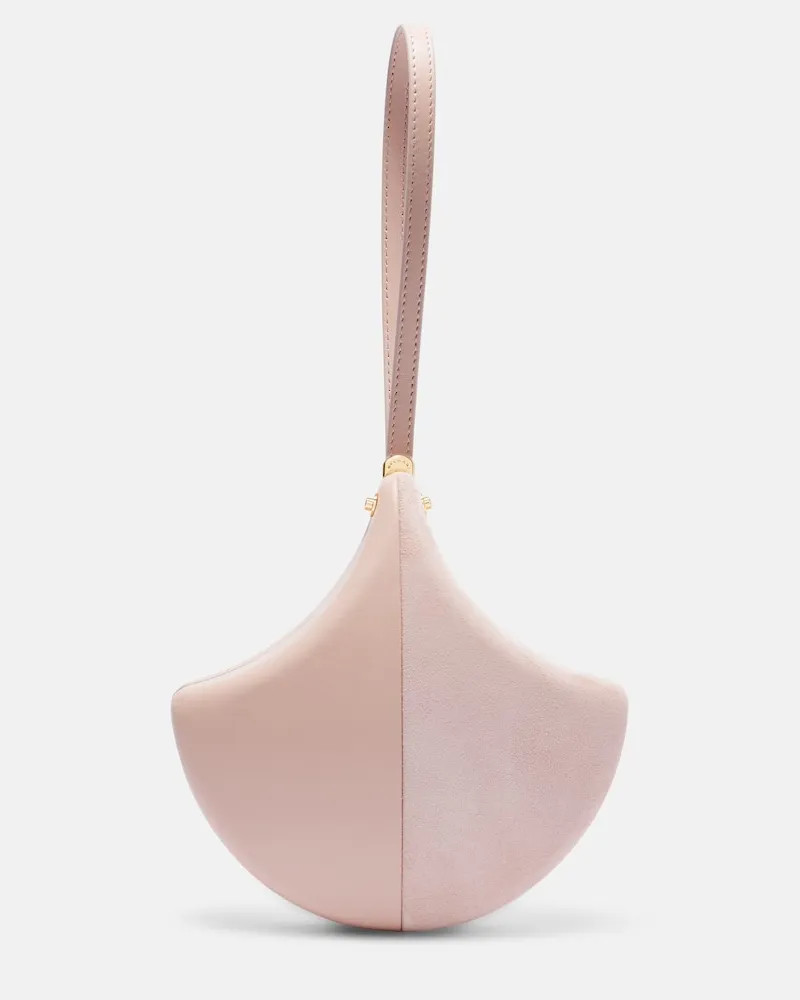 Bulgari Clutch Gingko aus Leder und Veloursleder Pink