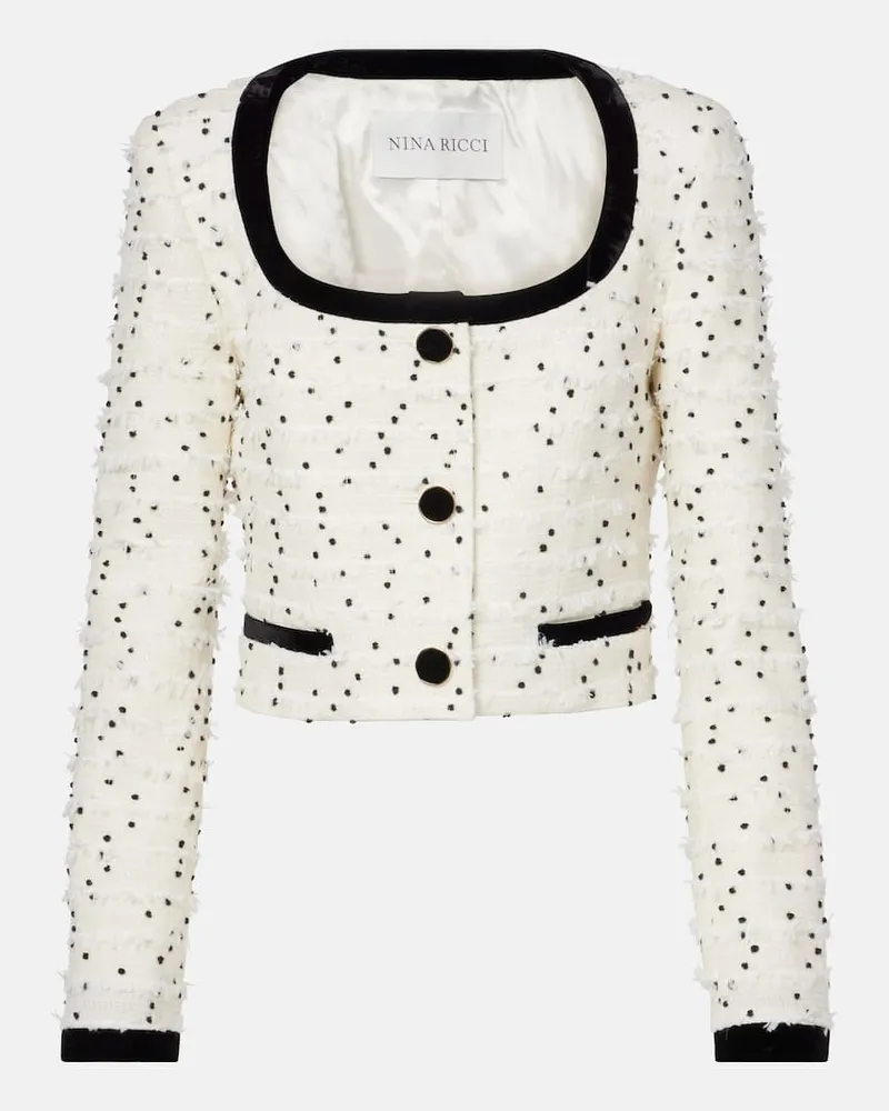 Nina Ricci Jacke aus Tweed Weiß