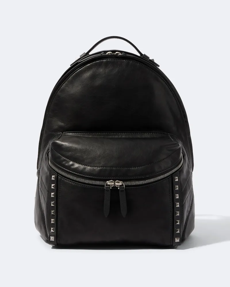 Valentino Garavani Rucksack Rockstud aus Leder Schwarz