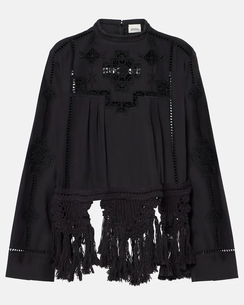 Isabel Marant Top Severine aus Makramee Schwarz