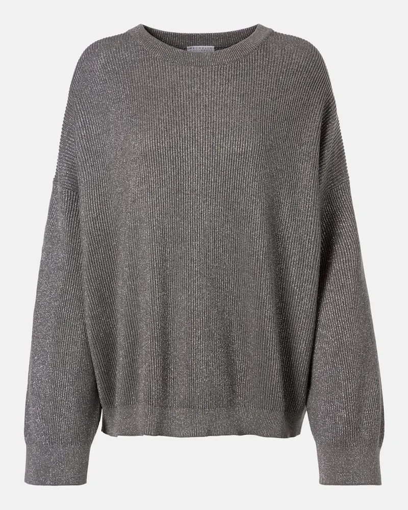 Brunello Cucinelli Pullover aus einem Baumwollgemisch Grau