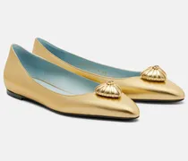 Ballerinas Cœur Royal aus Metallic-Leder