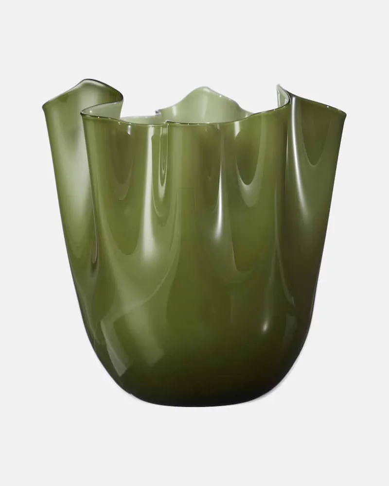 Venini Vase Fazzoletto by Fulvio Bianconi und Paolo Venini Grün