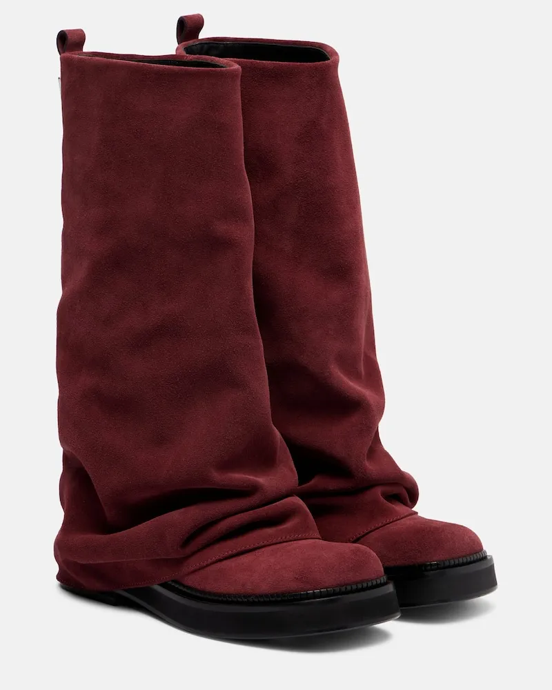 ATTICO Stiefel Robin aus Veloursleder Burgunderrot