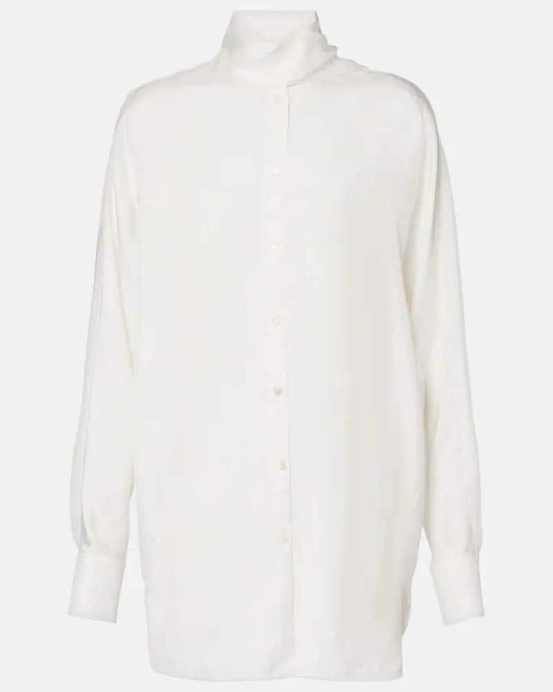 Ferragamo Schluppenbluse Weiß