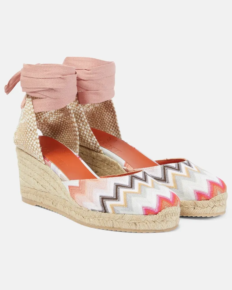 Missoni Espadrille-Wedges Eva 80 mit Häkelstrick Rosa