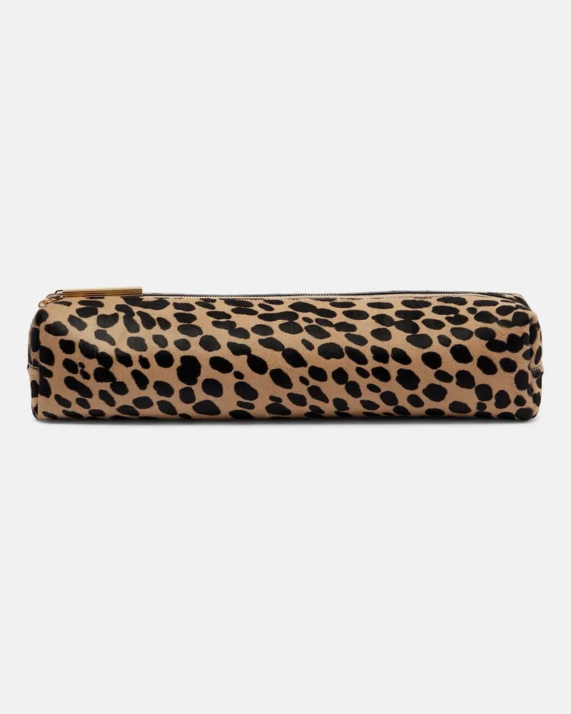 KHAITE Bedruckte Clutch Kye aus Kalbshaar Beige
