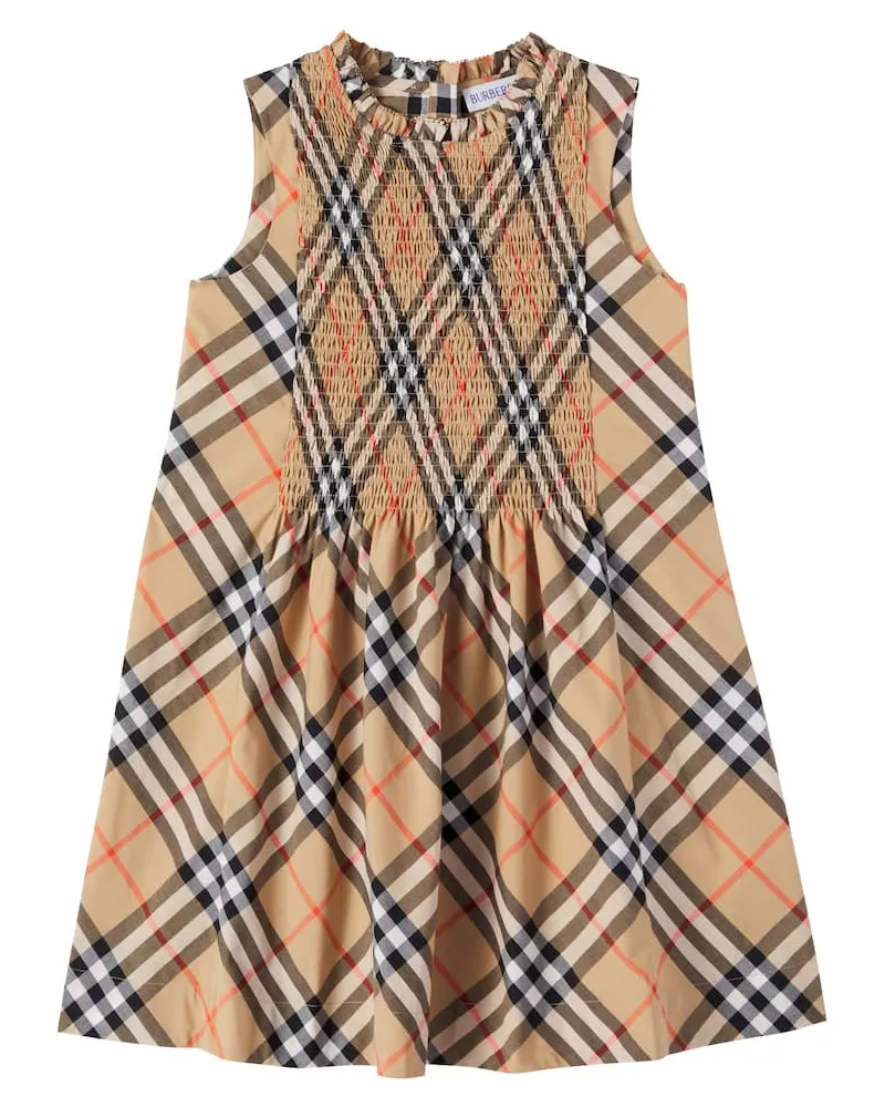 Burberry Kleid Burberry Check aus Baumwolle Beige