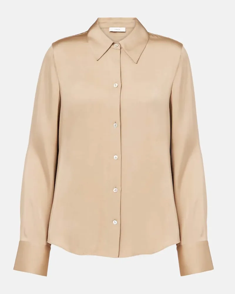 Vince Hemd aus Satin Beige