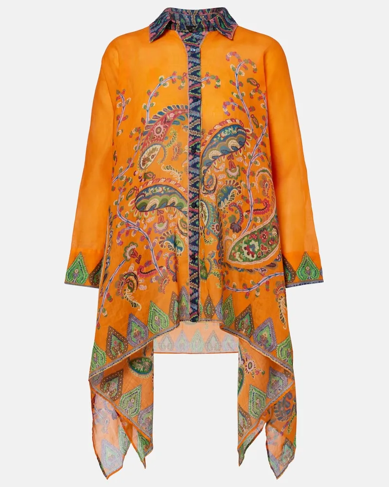 Etro Oversize-Hemd aus Ramie Orange