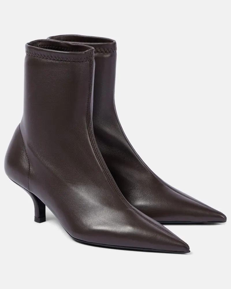 Totême Ankle Boots aus Leder Braun