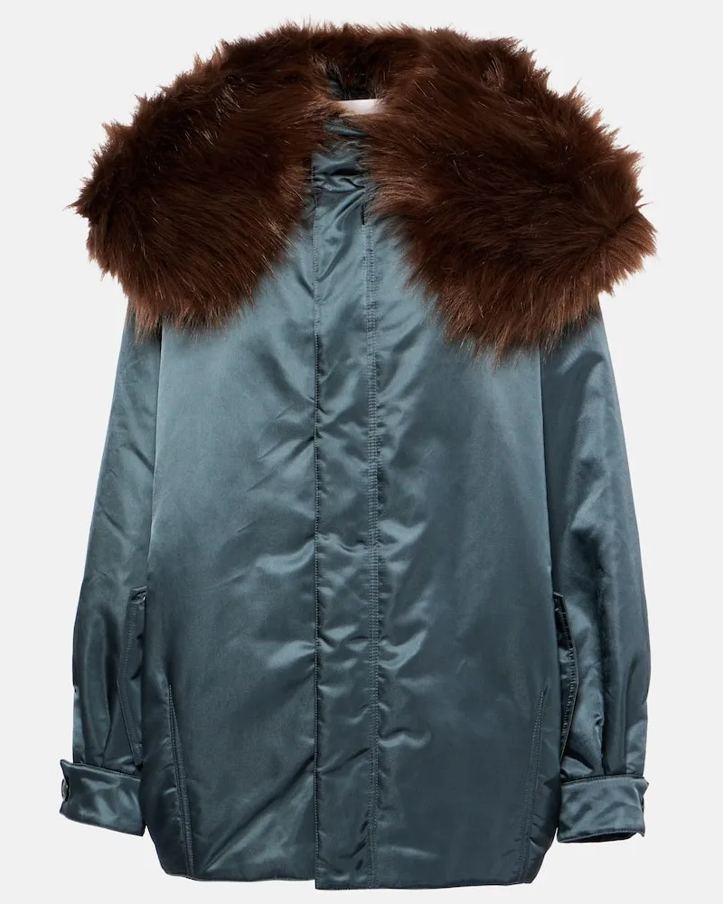 Alaïa Alaïa Bomberjacke mit Faux Fur Grün