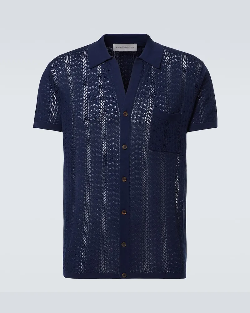 King & Tuckfield Hemd aus Wolle Blau