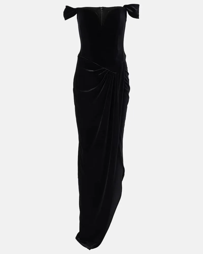 Alex Perry Robe aus Samt Schwarz