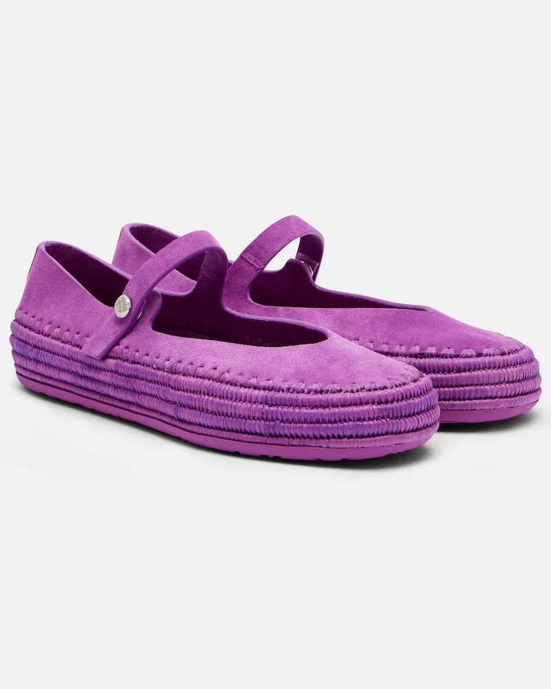 Loewe Paula's Ibiza Mary-Jane-Ballerinas Rio aus Veloursleder Violett