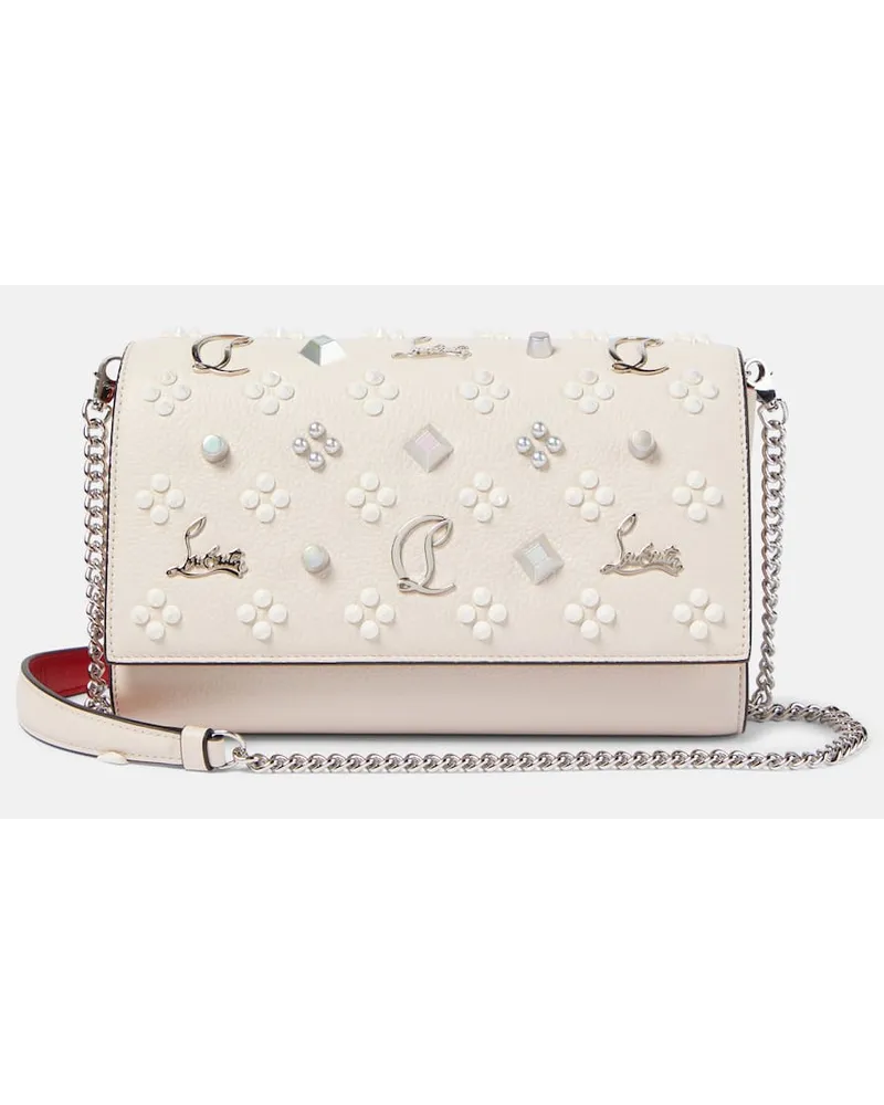 Christian Louboutin Clutch Paloma aus Leder Nude