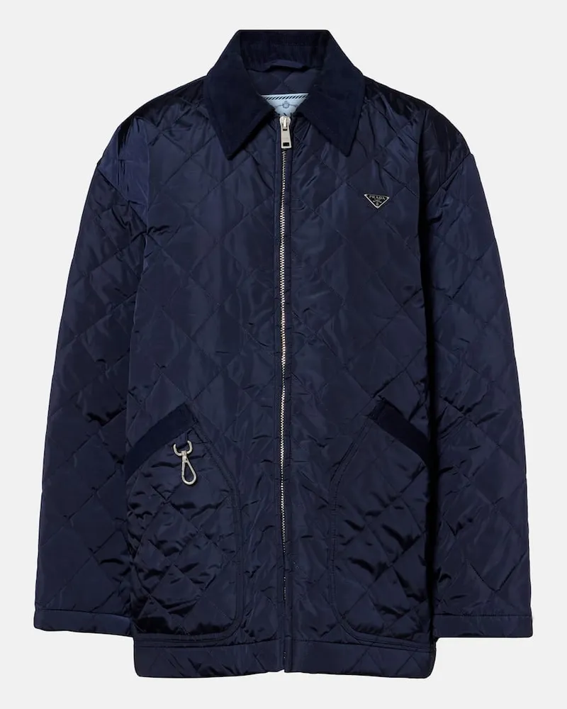 Prada Steppjacke aus Re-Nylon Blau