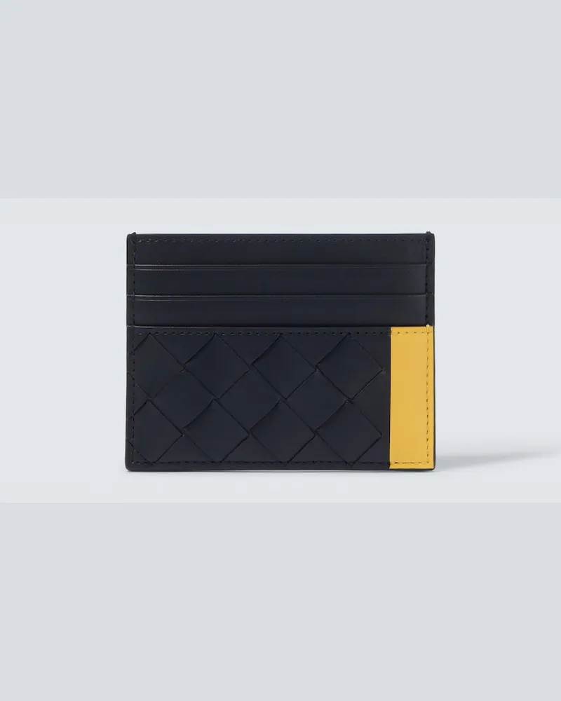 Bottega Veneta Kartenetui Intrecciato aus Leder Schwarz