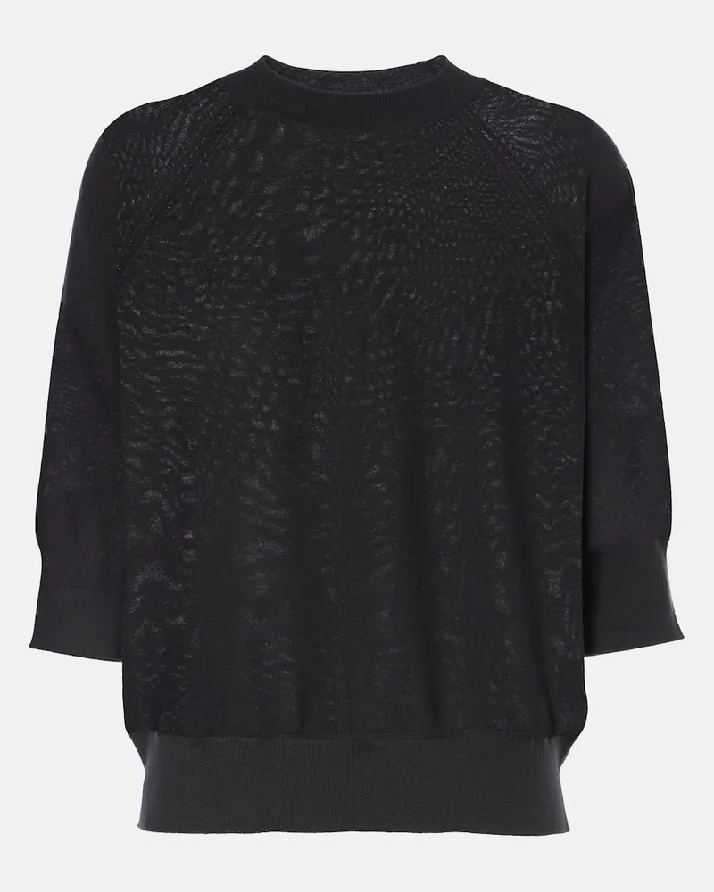 Dries van Noten Top aus Wolle Schwarz