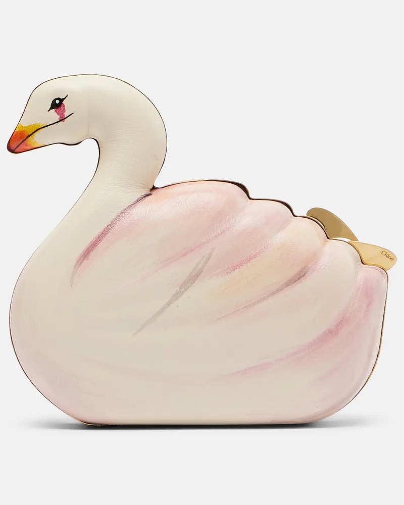 Chloé Chloé Clutch Chloé Tropicus Small aus Leder Weiß